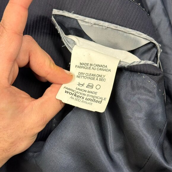 S. Cohen Suit 2pc Striped REDA 130s Wool Italy Navy Blue 46R 40x31 - Picture 10 of 14